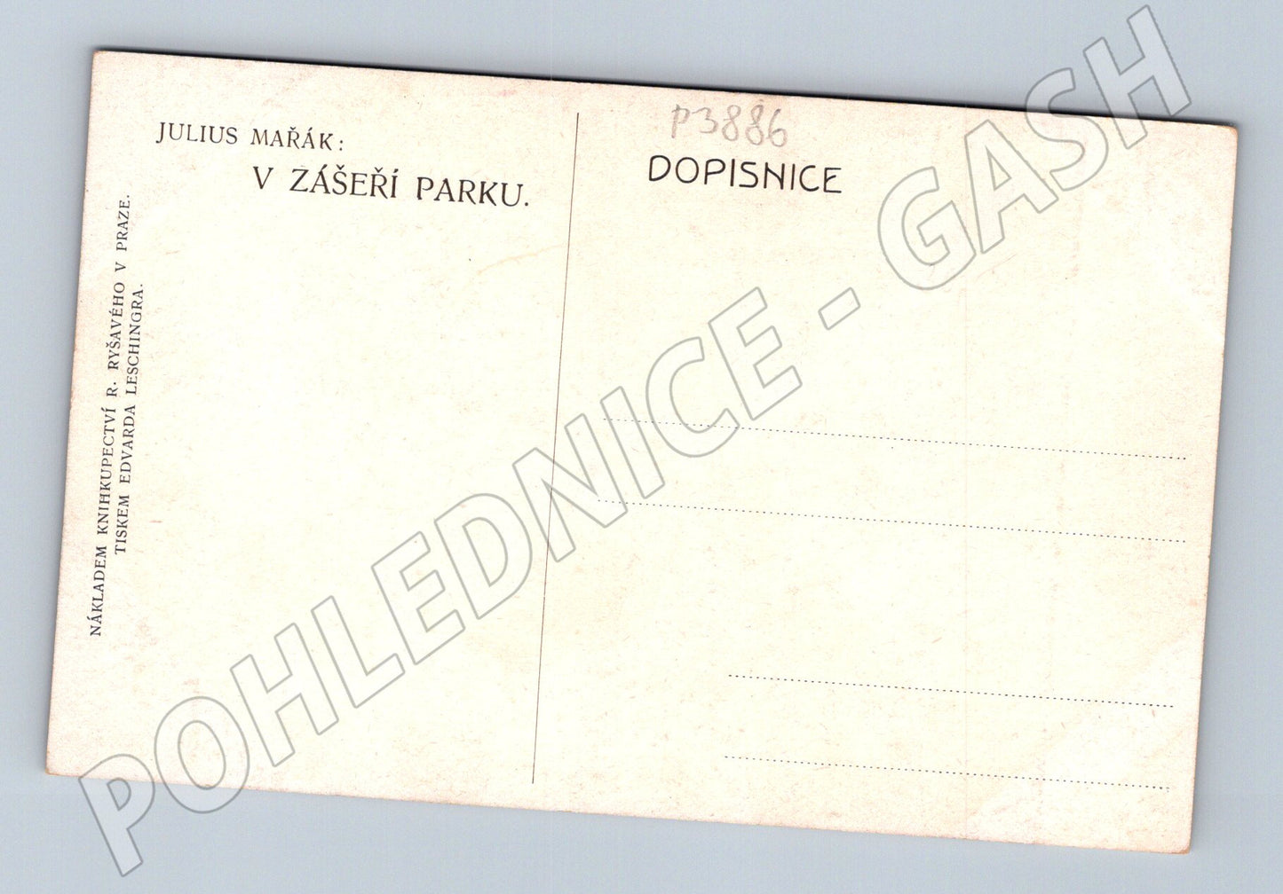 Pohlednice Julius Mařák V zášeří parku (P3886)