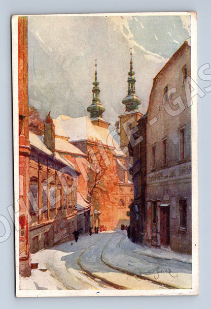 Pohlednice Brno Dominikánská ulice zimní scéna (P3890)
