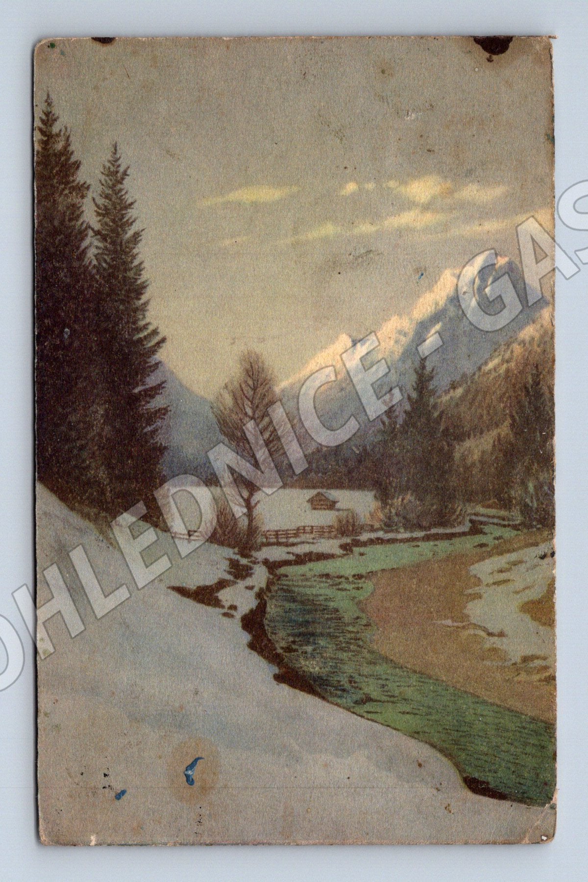 Pohlednice Horská krajina se stavbou (P3901)