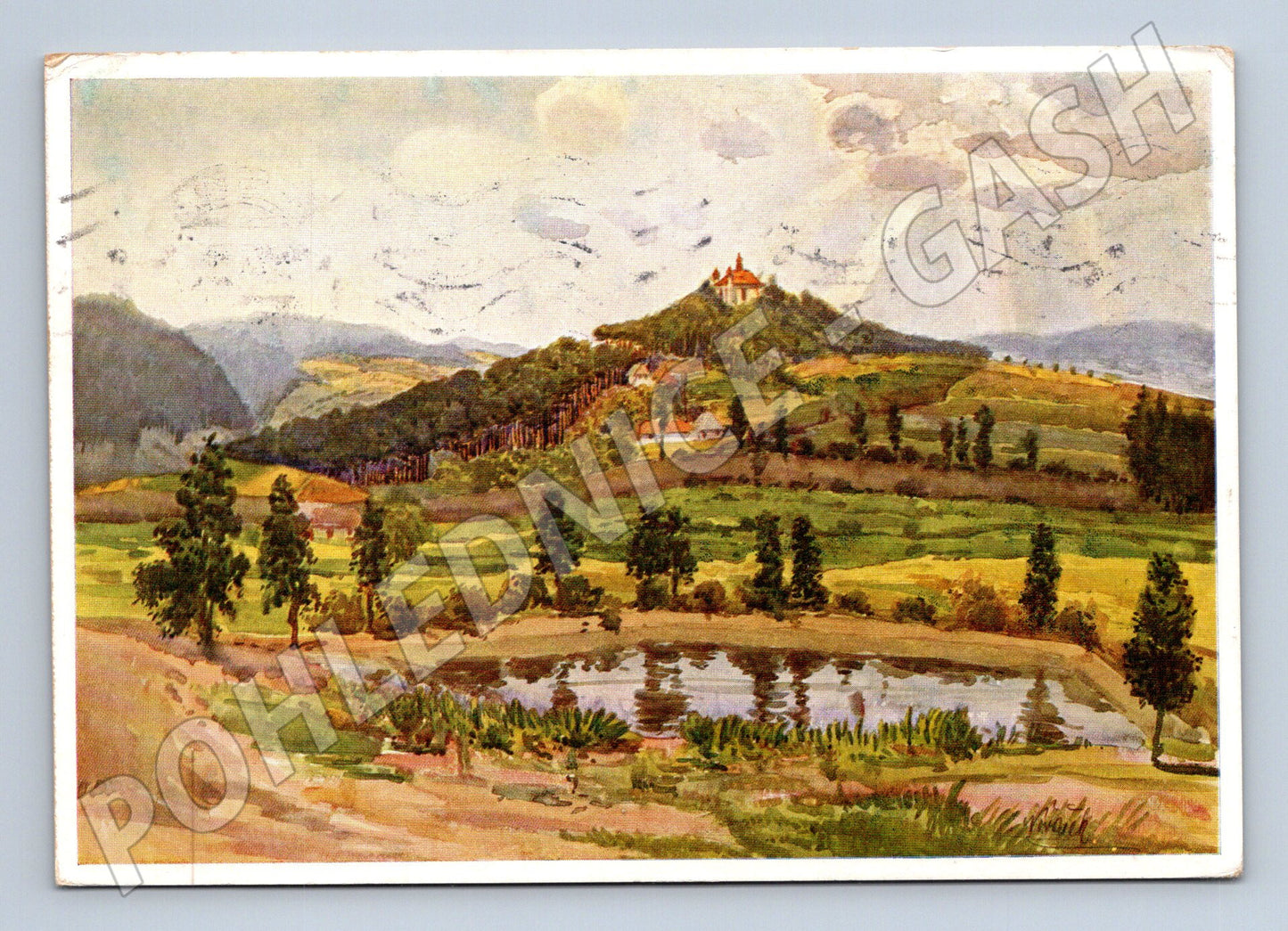 Pohlednice Vršíček u Rokycan kostel 1944 (P3903)