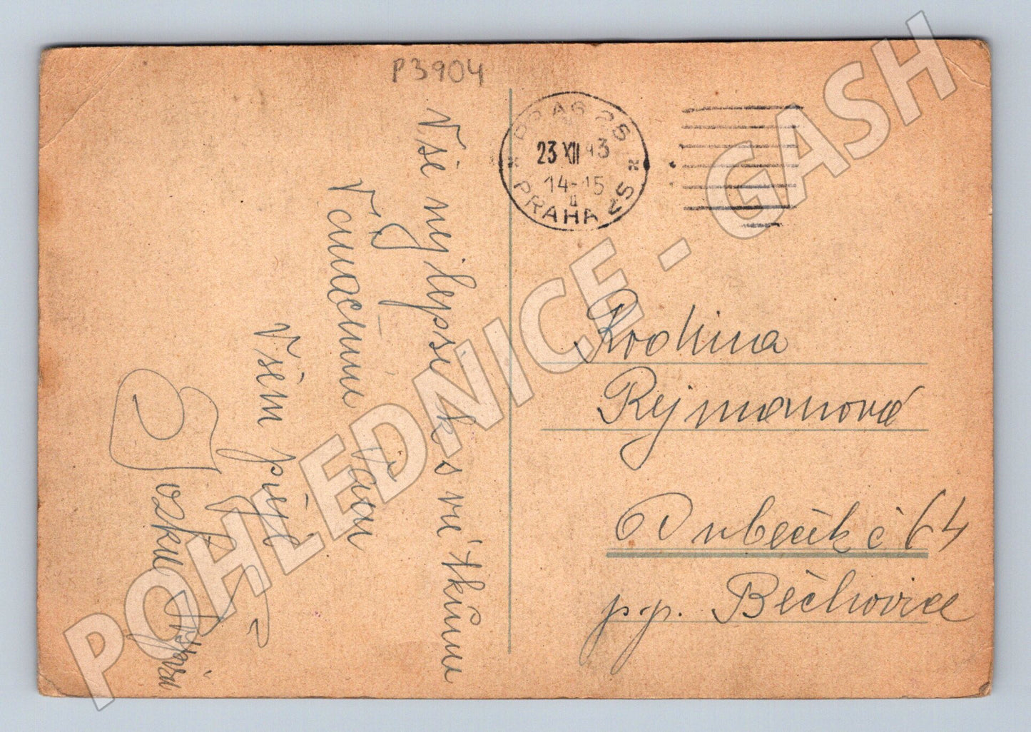 Pohlednice zimní krajina borovice 1943 (P3904)