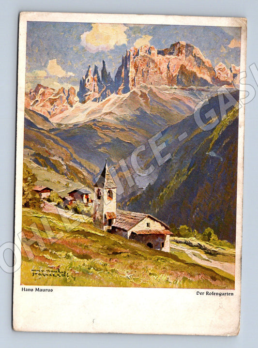 Pohlednice Itálie Dolomity Der Rosengarten Hans Maurus (P3912)