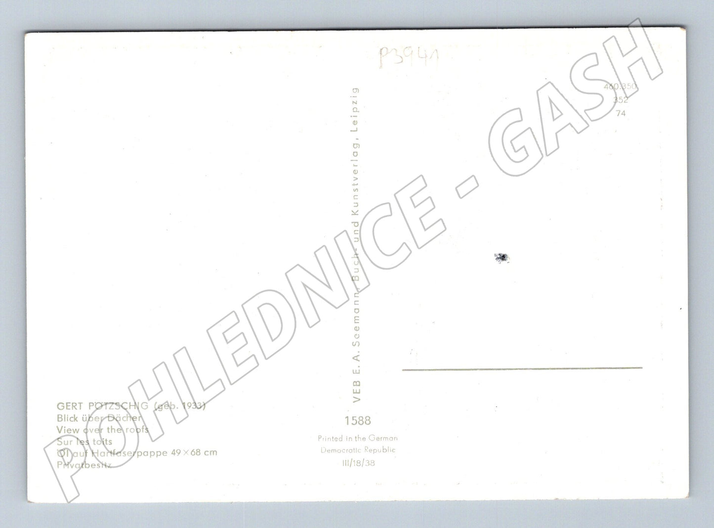 Pohlednice Německo Gert Potzschig Blick über Dächer (P3941)