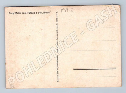 Pohlednice Nemecko Burg Wettin hrad a krajina (P3942)