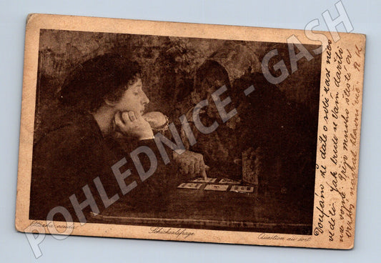 Pohlednice Otázka osudu vykládání karet 1917 (P3955)