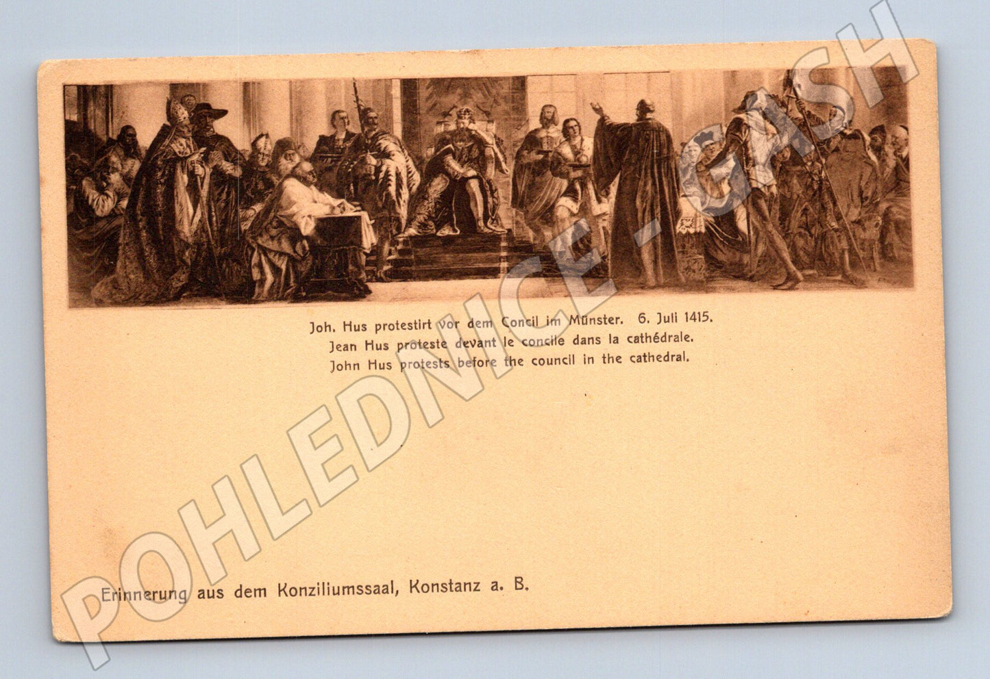 Pohlednice Německo Jan Hus před koncilem v Kostnici (P3966)
