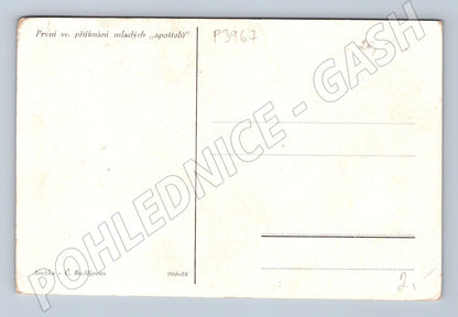 Pohlednice Č. Budějovice První sv. přijímání náboženský motiv (P3967)