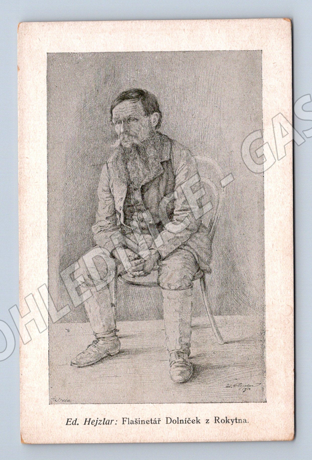 Pohlednice Rokytno flašinetář Dolníček (P3971)
