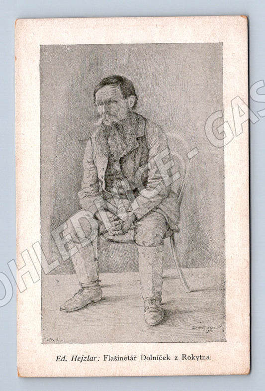 Pohlednice Rokytno flašinetář Dolníček (P3971)