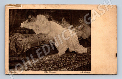 Pohlednice V. Bukovac žena na divanu 1922 (P3981)