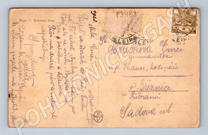 Pohlednice V. Bukovac žena na divanu 1922 (P3981)