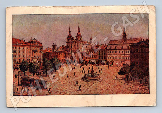Pohlednice Jihlava Masarykovo náměstí 1947 (P3982)