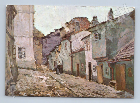 Pohlednice Praha Zlatá ulička malba 1906 (P3984)