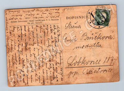 Pohlednice Rodný domek T. G. Masaryka dle linorytu 1938 (P3985)