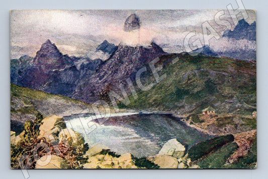Pohlednice Slovensko Tatry Zelené Pleso Kežmarský Štít (P3987)