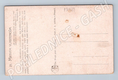 Pohlednice Mrtvým vlastencům alegorie kolem 191X (P3989)