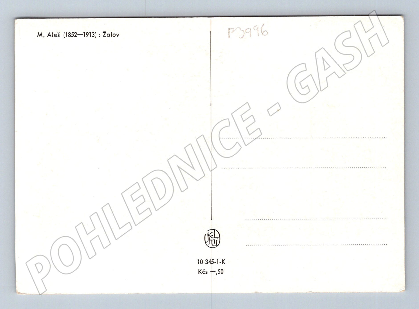 Pohlednice Mikoláš Aleš Žalov, muž na koni (P3996)