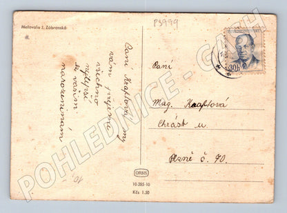 Pohlednice květiny váza SRDEČNÉ PŘÁNÍ 1945-1948 (P3999)