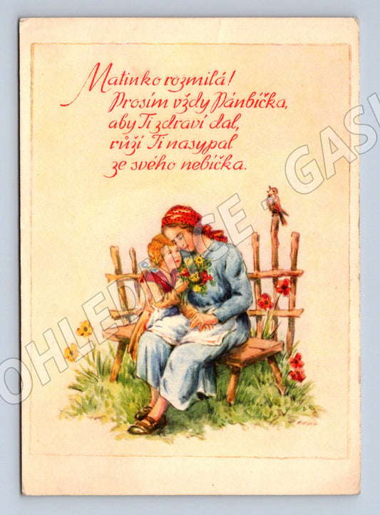 Pohlednice Matka a dítě sentimentální motiv (P4003)