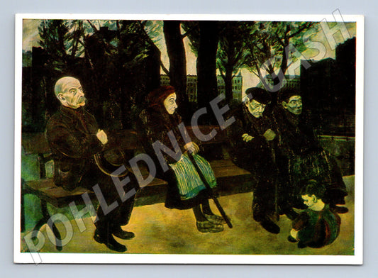 Pohlednice Německo Otto Nagel Die Parkbank 1957 (P4006)