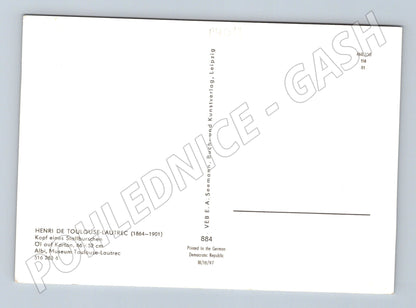 Pohlednice Německo Lautrec Hlava stájníka 1997 (P4011)