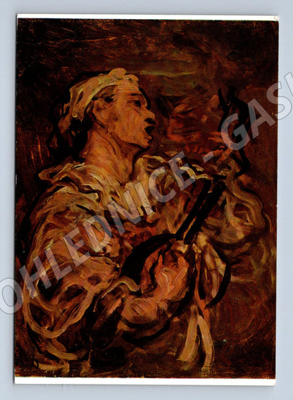 Pohlednice Německo Honore Daumier Pierrot s kytarou (P4014)