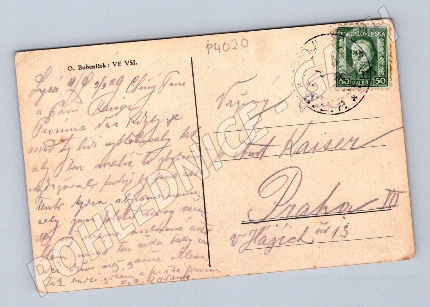 Pohlednice Ve Vsi venkovská krajina 1939 (P4020)