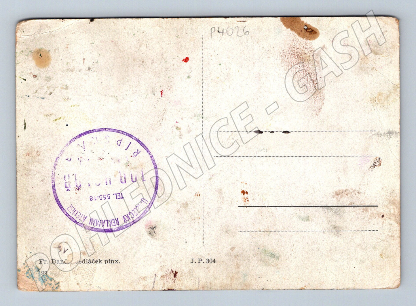 Pohlednice venkovská stavení kuřata 1932 (P4026)