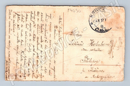 Pohlednice děti hrající si na žebříku 1932 (P4030)