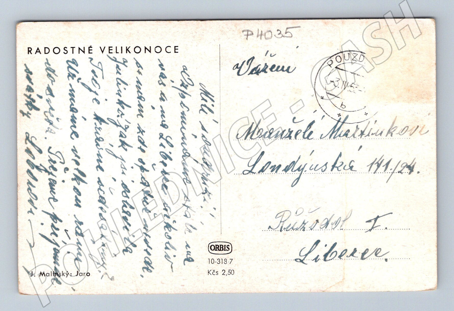 Pohlednice Velikonoce jarní krajina (P4035)