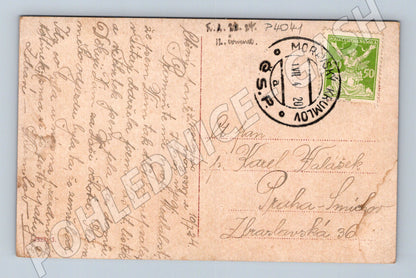 Pohlednice říční krajina lekníny 1920 (P4041)