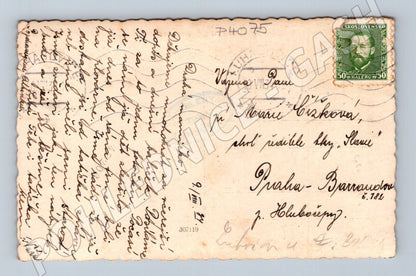Pohlednice Praha pár v exteriéru 1930 (P4075)