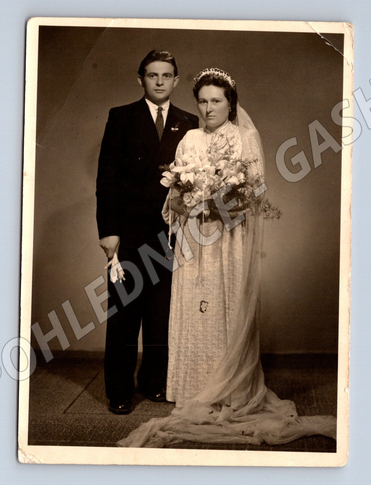 Stará fotografie svatební pár (P4088)