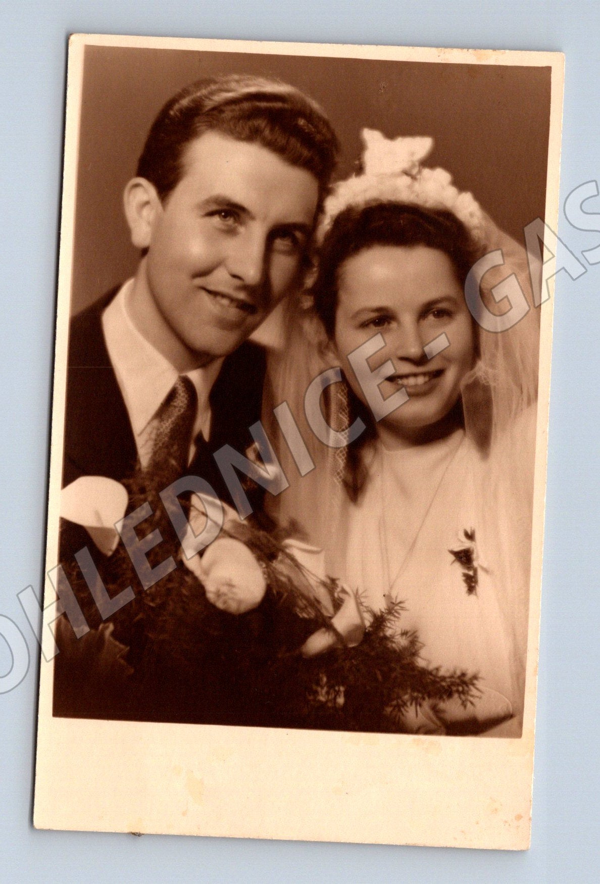 Pohlednice svatební pár 1962 (P4094)