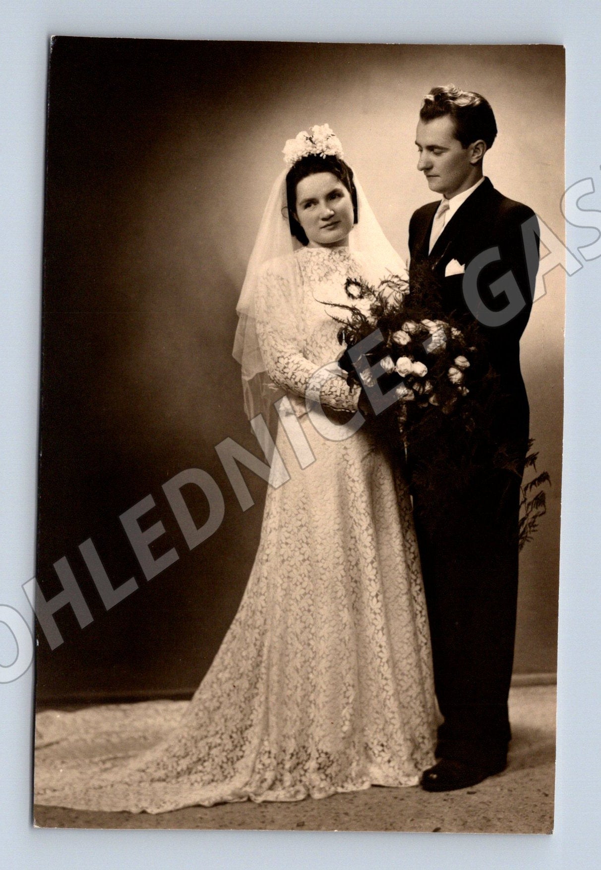 Stará fotografie svatební pár (P4095)