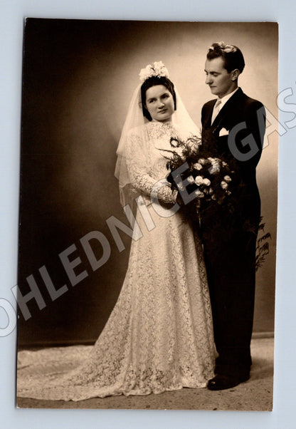 Stará fotografie svatební pár (P4095)