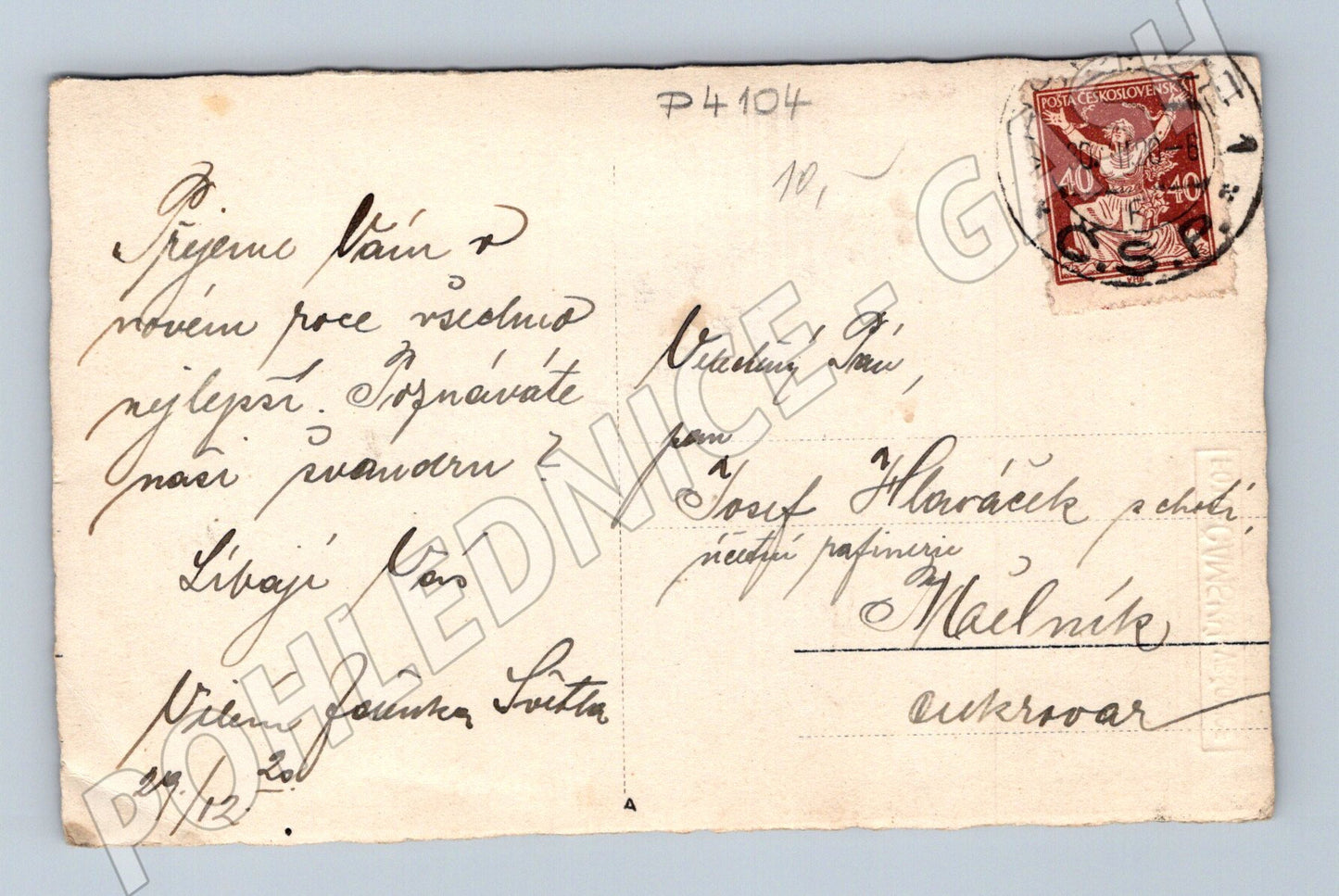 Pohlednice žena v kroji Osnova Prague (P4104)