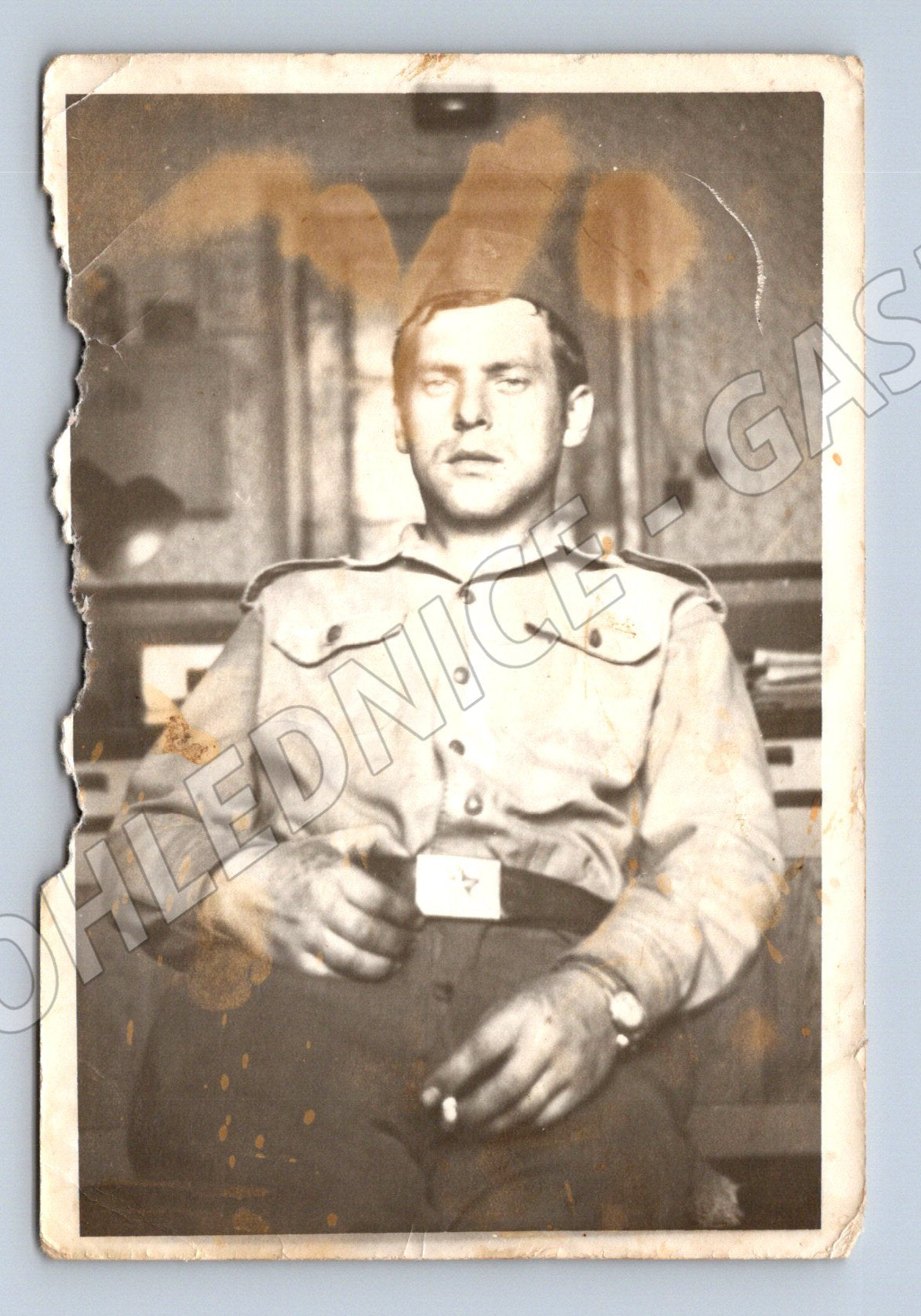 Stará fotografie muž v uniformě (P4121)