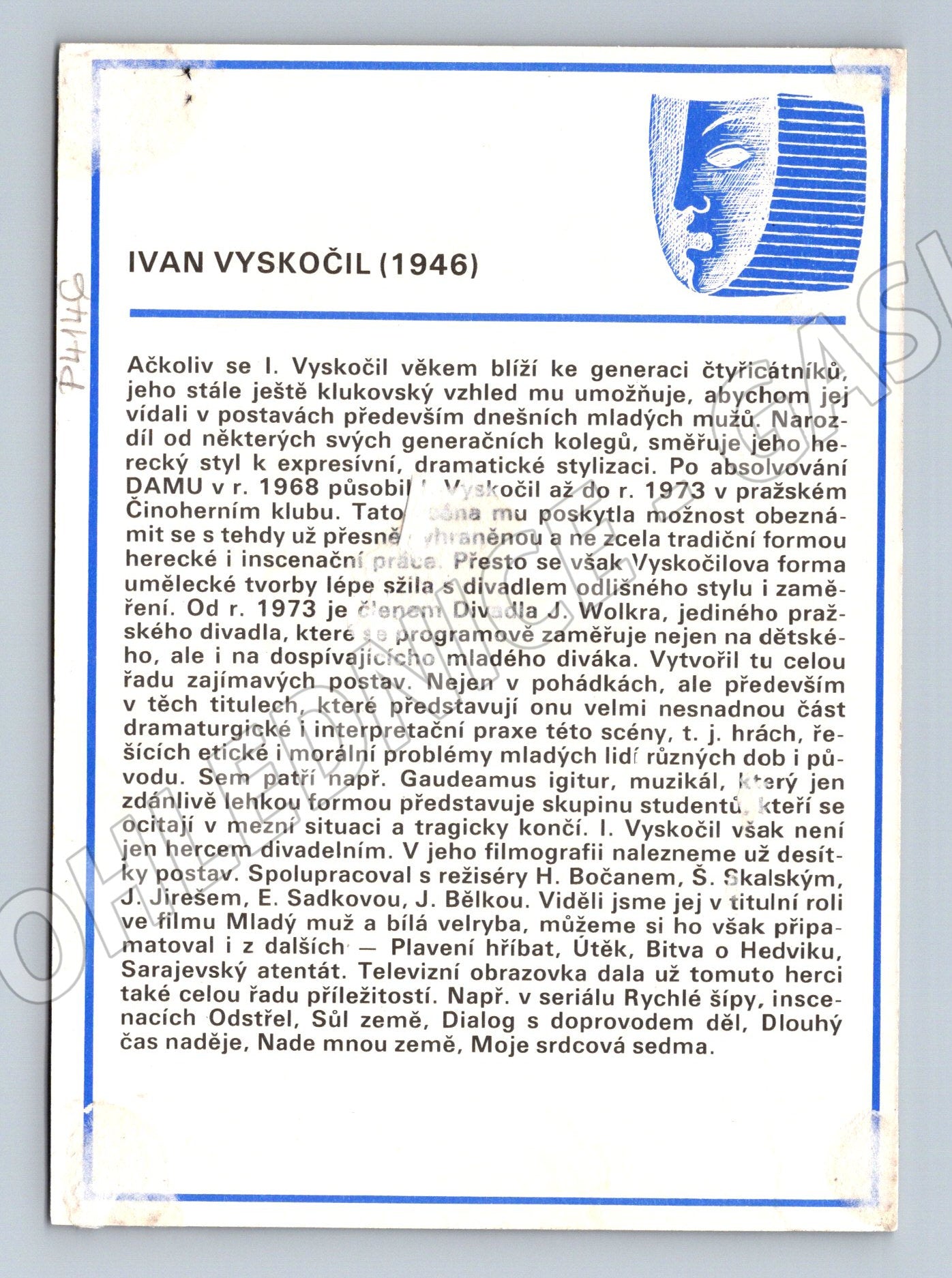 Pohlednice Ivan Vyskočil herec (P4146)