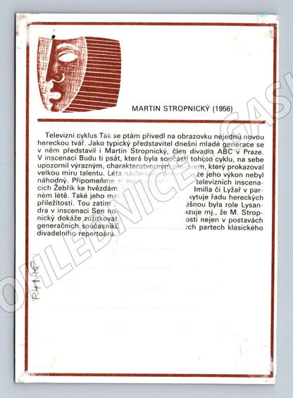 Pohlednice Martin Stropnický herec 1986 (P4148)