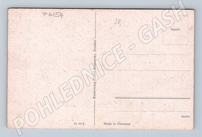 Pohlednice Německo chlapec lesní rožek louka (P4154)