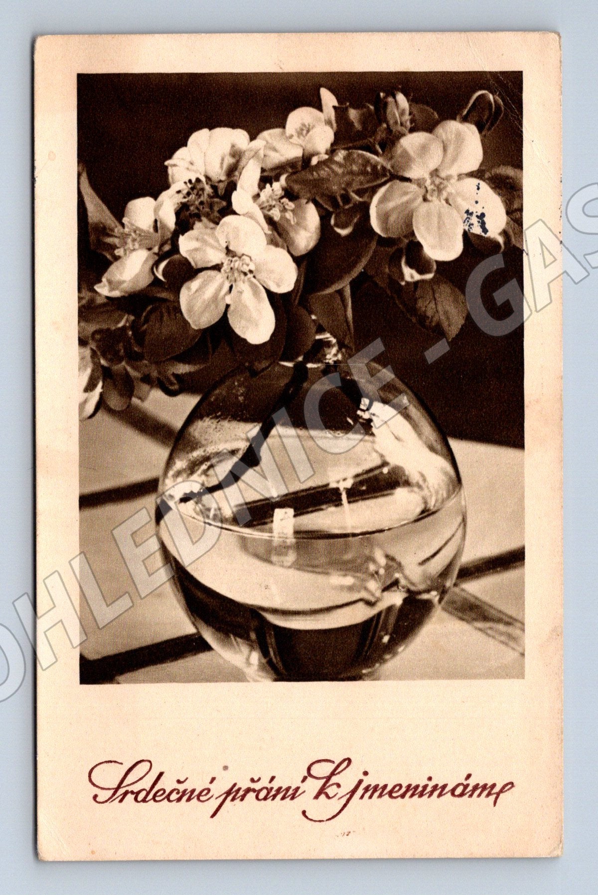 Pohlednice Květiny a koule K Jmeninám 1933 (P4162)