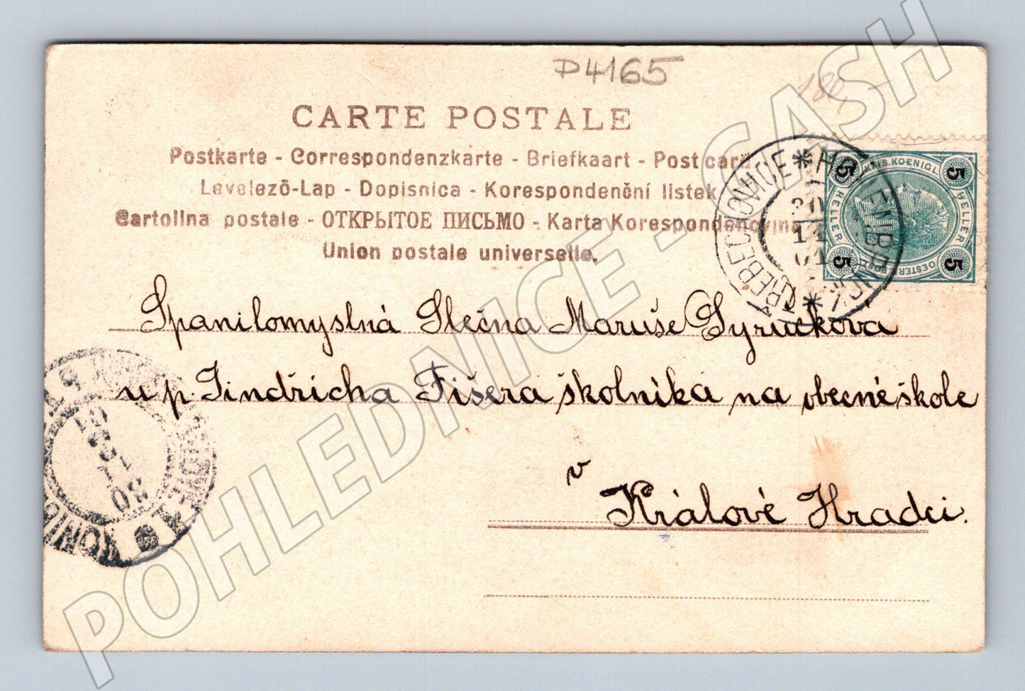 Pohlednice Rakousko etnografie zamilovaný pár 1905 (P4165)