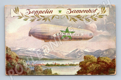 Pohlednice Zeppelin Esperanto Zamenhof (P4167)