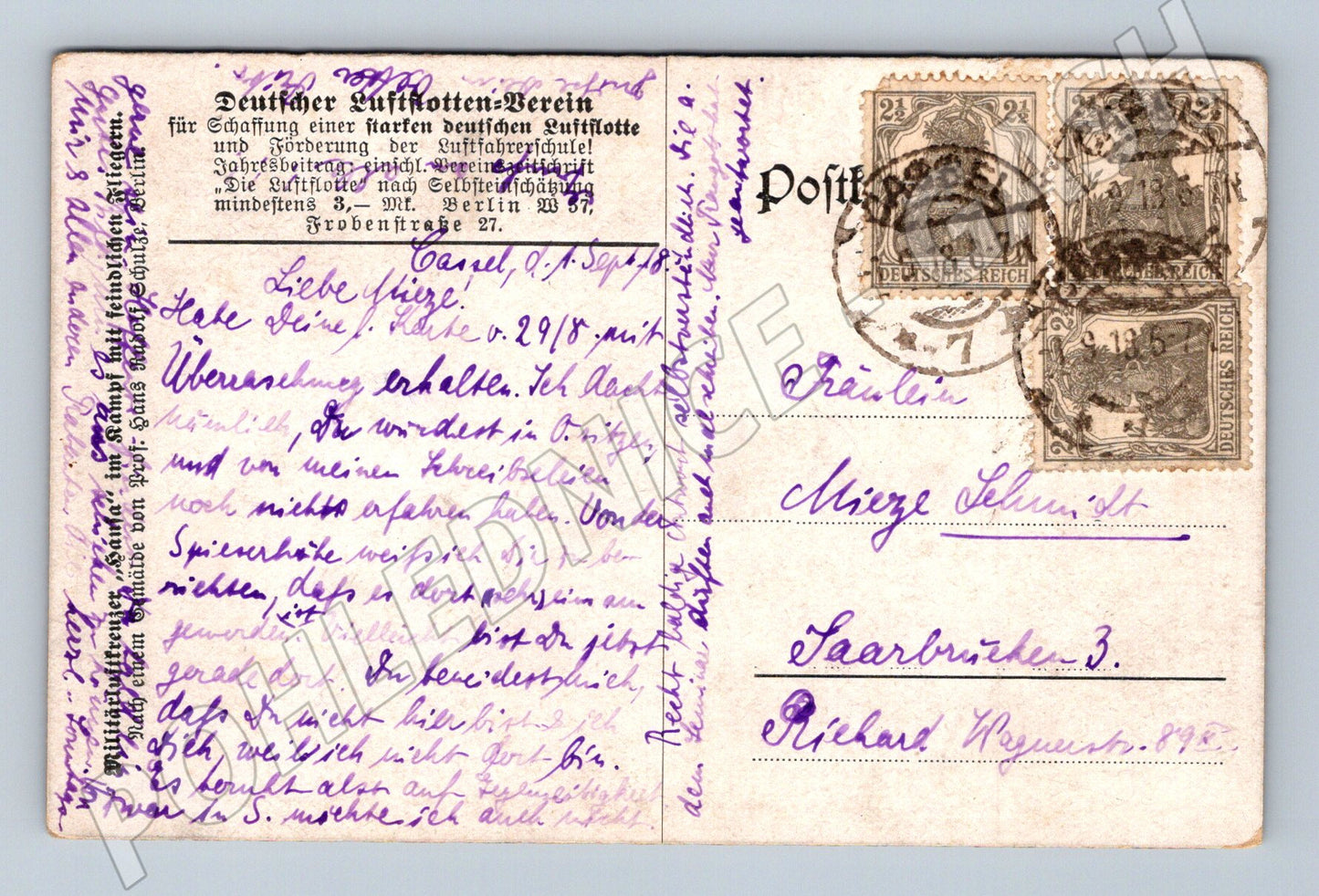 Pohlednice Německo Zeppelin biplány 1918 (P4168)