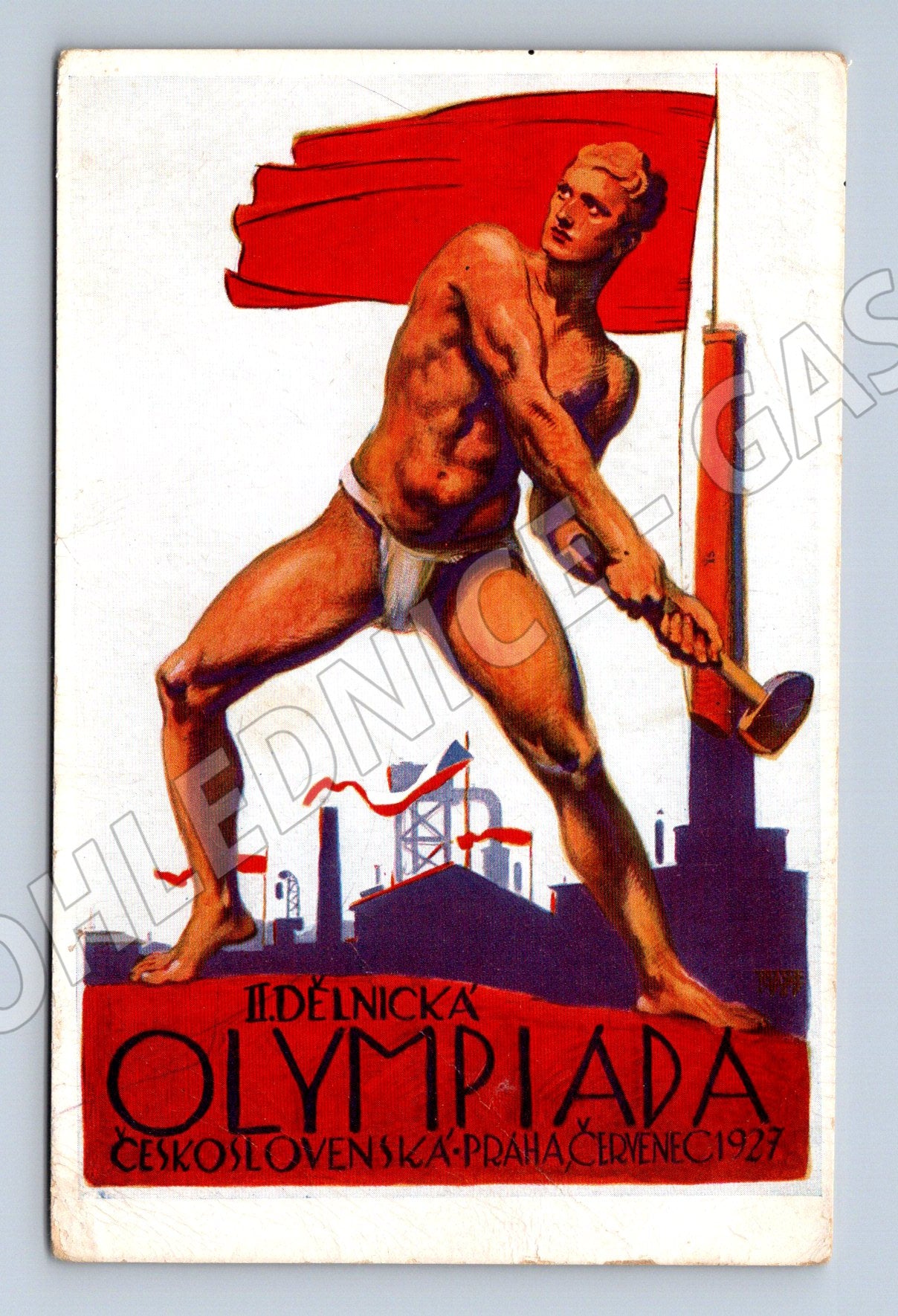 Pohlednice II. Dělnická Olympiáda Praha 1927 (P4170)