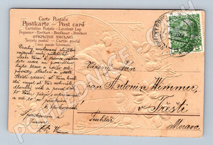 Pohlednice Novoroční motiv andílek 1906 (P4175)