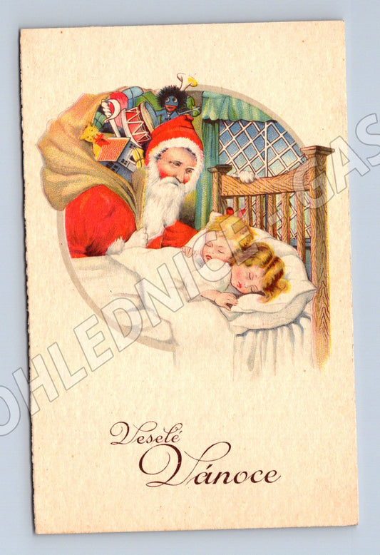 Pohlednice Vánoční motiv Santa děti (P4195)