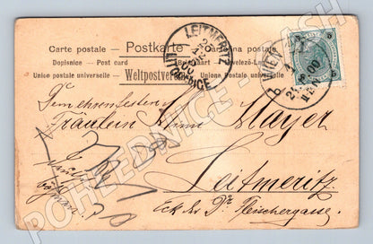 Pohlednice Litoměřice vánoční motiv dítě sníh 1900 (P4201)