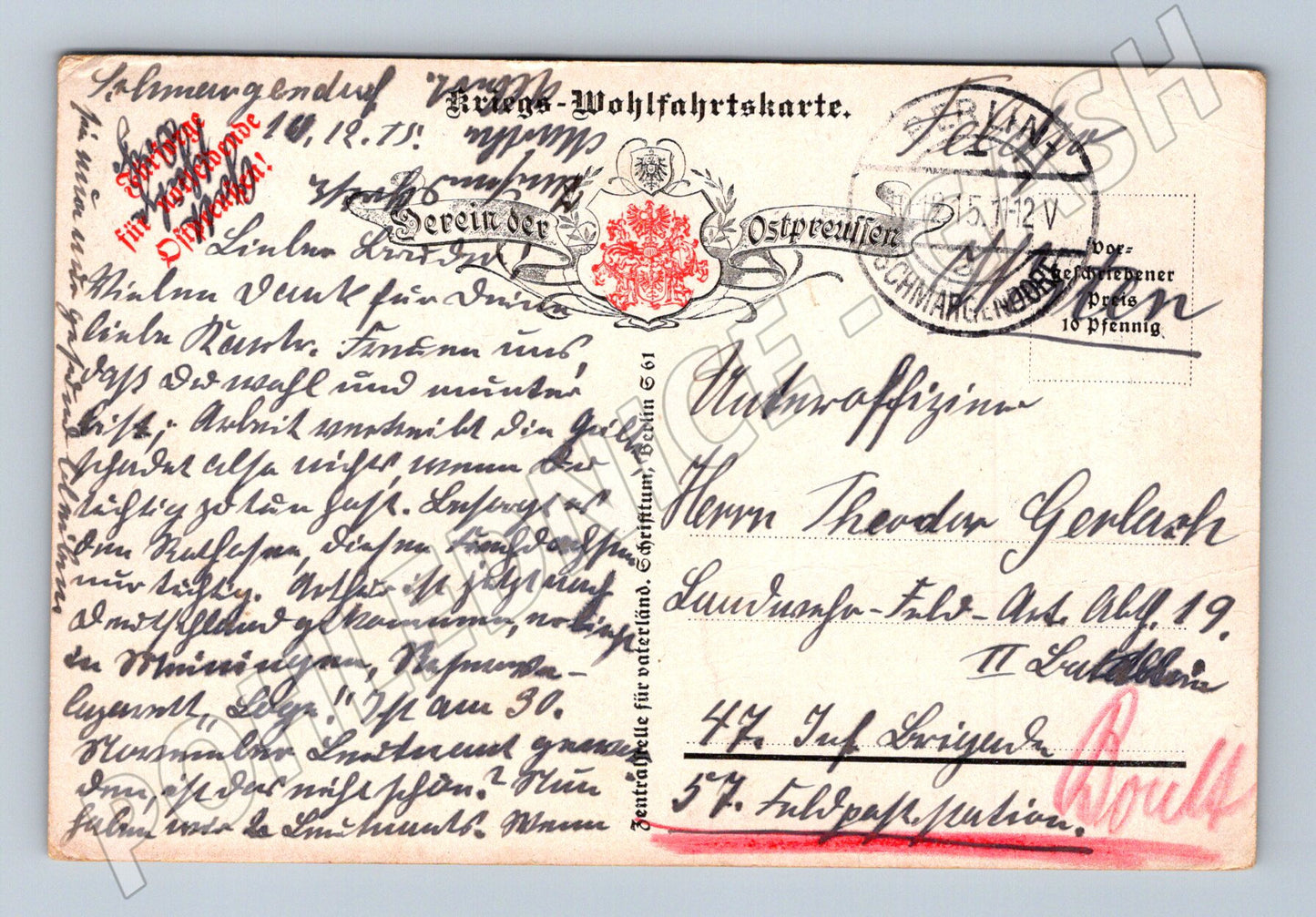 Pohlednice Německo Generalleutnant von Ludendorff 1915 (P4208)